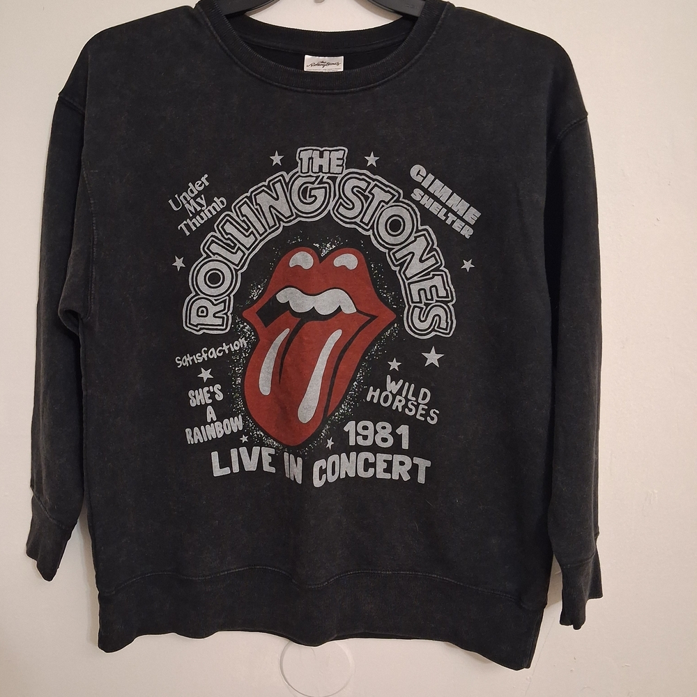 The Rolling Stones Black Sweatshirt with Red Logo